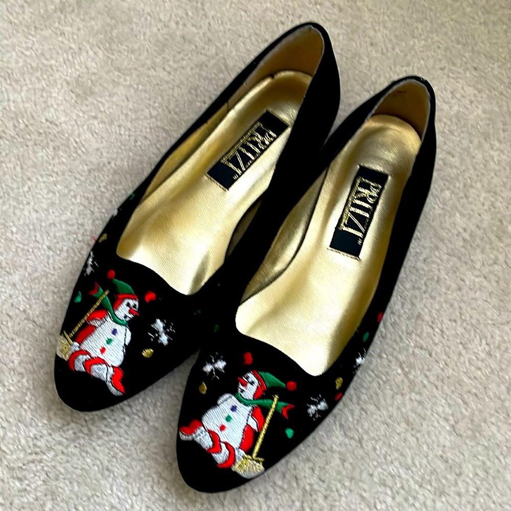 Black Embroidered Women's Shoes